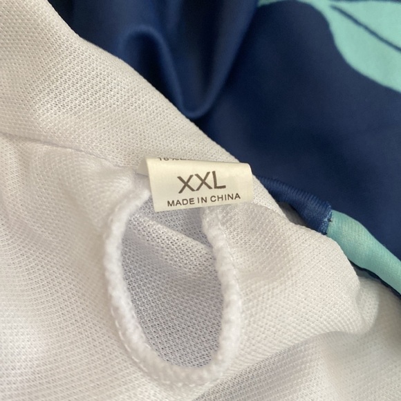 NWOT navy blue and teal tankini swimsuit. Adjustable straps with padded top XXL - Picture 6 of 7